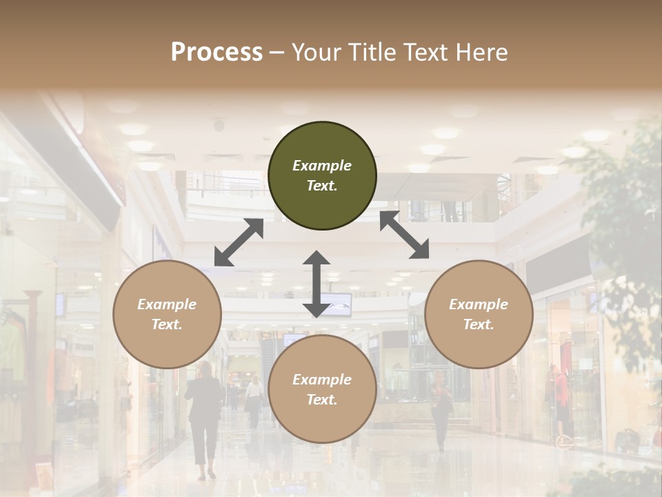 A Person Walking Through A Shopping Mall With A Sign That Says Name Of Presentation PowerPoint Template