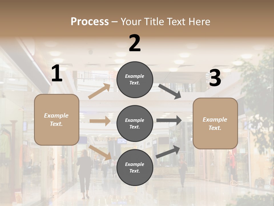 A Person Walking Through A Shopping Mall With A Sign That Says Name Of Presentation PowerPoint Template