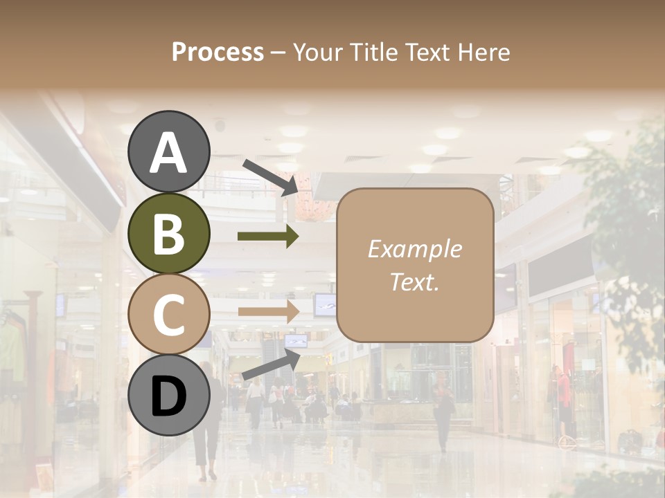 A Person Walking Through A Shopping Mall With A Sign That Says Name Of Presentation PowerPoint Template