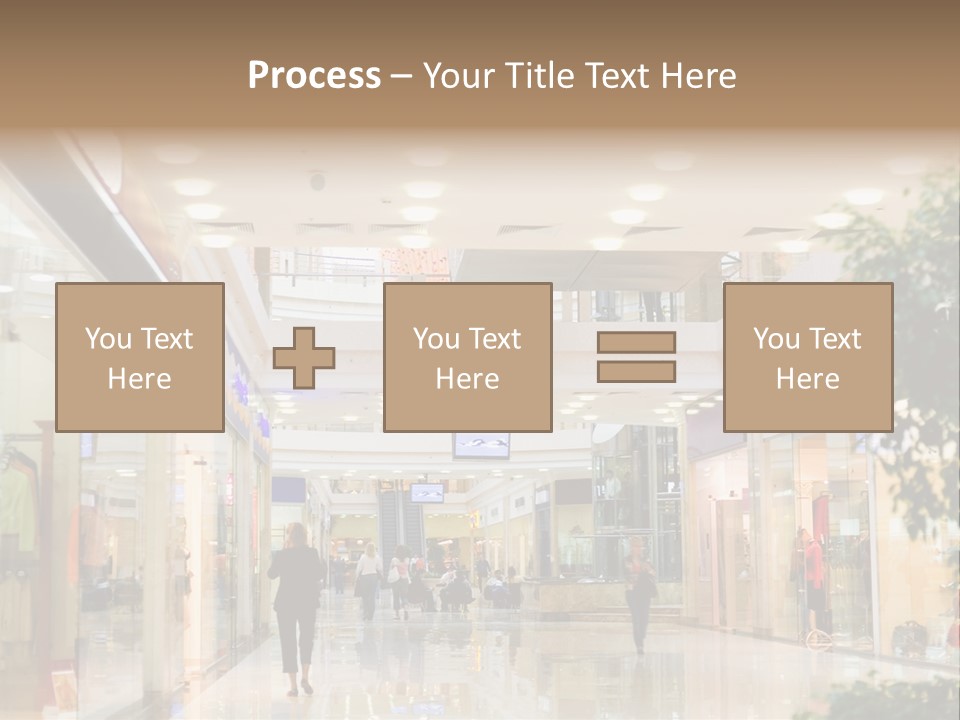 A Person Walking Through A Shopping Mall With A Sign That Says Name Of Presentation PowerPoint Template