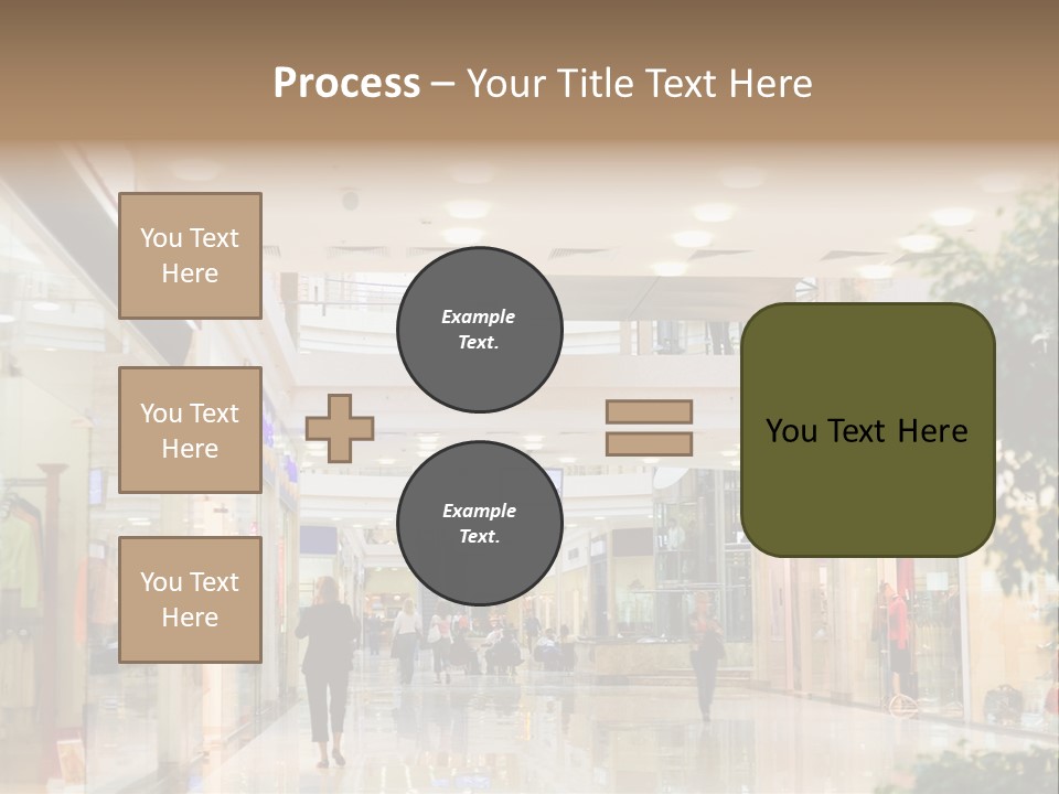 A Person Walking Through A Shopping Mall With A Sign That Says Name Of Presentation PowerPoint Template