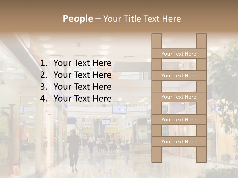 A Person Walking Through A Shopping Mall With A Sign That Says Name Of Presentation PowerPoint Template