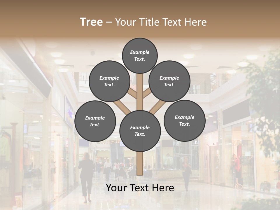 A Person Walking Through A Shopping Mall With A Sign That Says Name Of Presentation PowerPoint Template