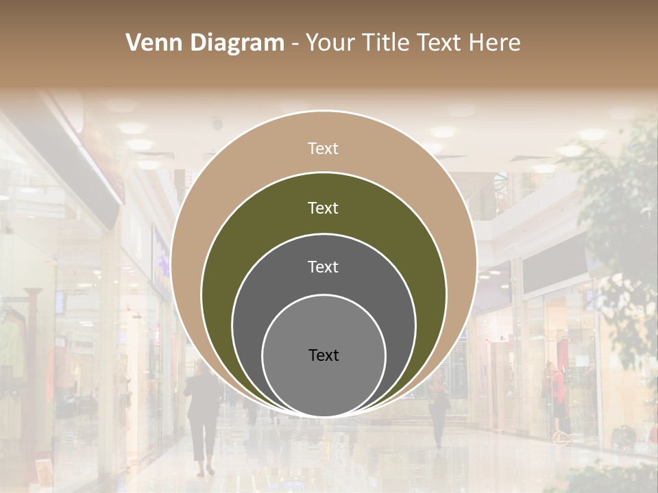 A Person Walking Through A Shopping Mall With A Sign That Says Name Of Presentation PowerPoint Template
