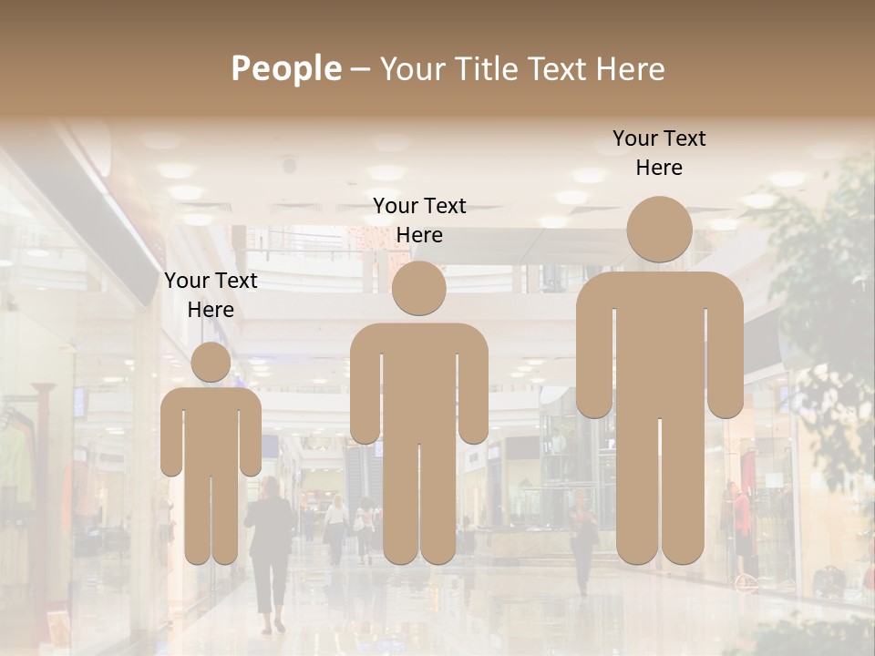 A Person Walking Through A Shopping Mall With A Sign That Says Name Of Presentation PowerPoint Template