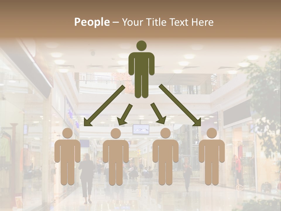 A Person Walking Through A Shopping Mall With A Sign That Says Name Of Presentation PowerPoint Template