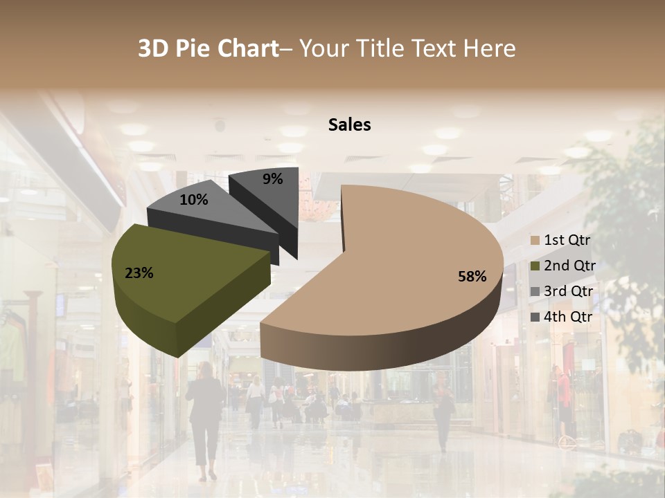 A Person Walking Through A Shopping Mall With A Sign That Says Name Of Presentation PowerPoint Template