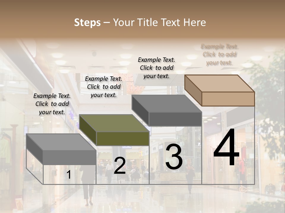 A Person Walking Through A Shopping Mall With A Sign That Says Name Of Presentation PowerPoint Template