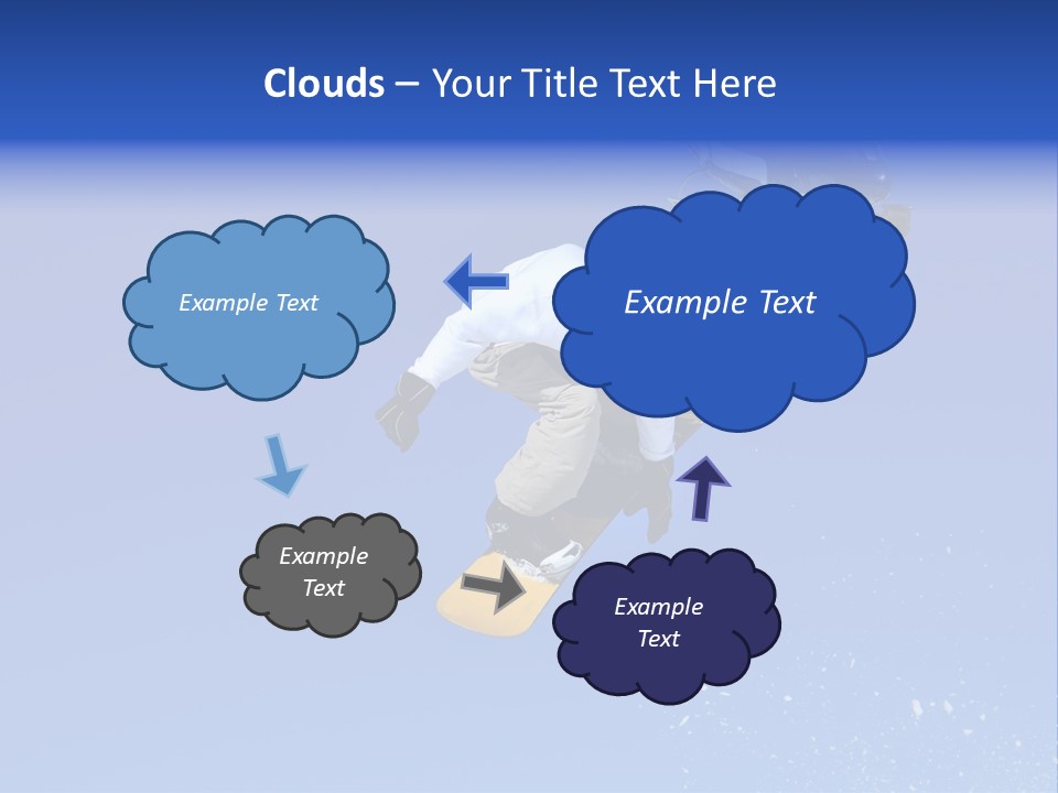 Filming With A Steady Cam Mounted On The Front Of A Helicopter Of A Snowboarder Jumping PowerPoint Template