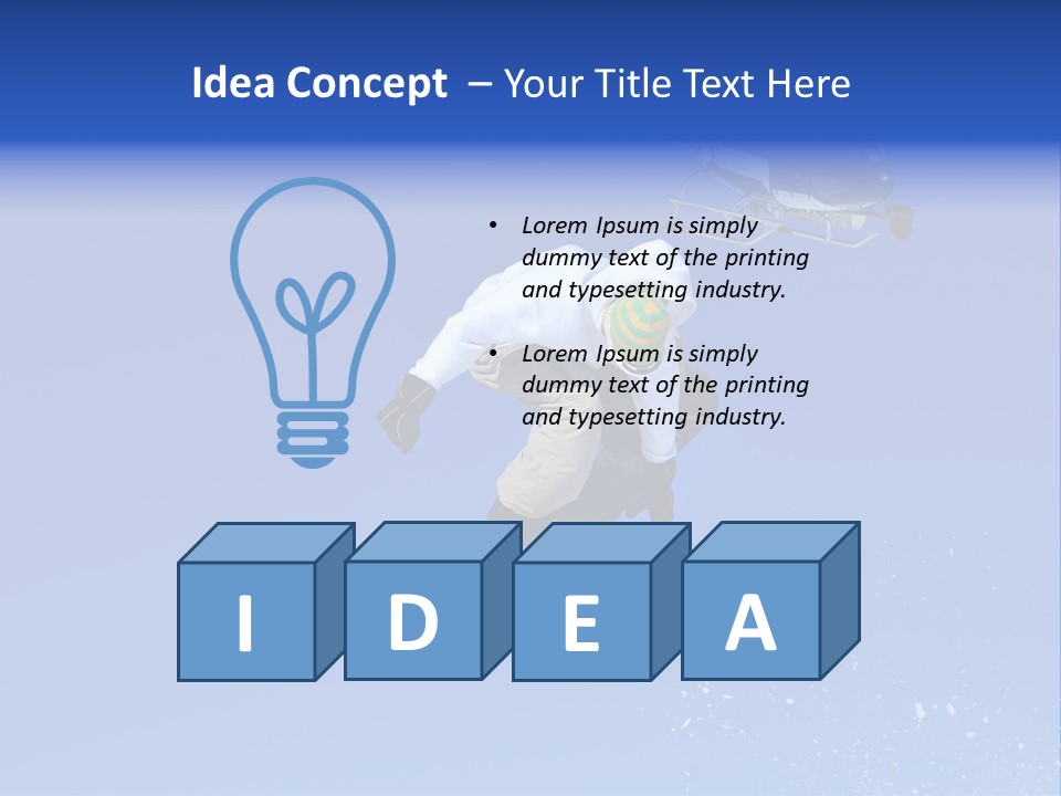 Filming With A Steady Cam Mounted On The Front Of A Helicopter Of A Snowboarder Jumping PowerPoint Template