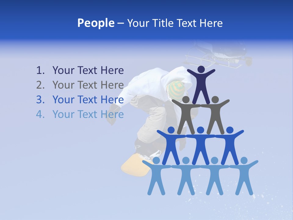 Filming With A Steady Cam Mounted On The Front Of A Helicopter Of A Snowboarder Jumping PowerPoint Template