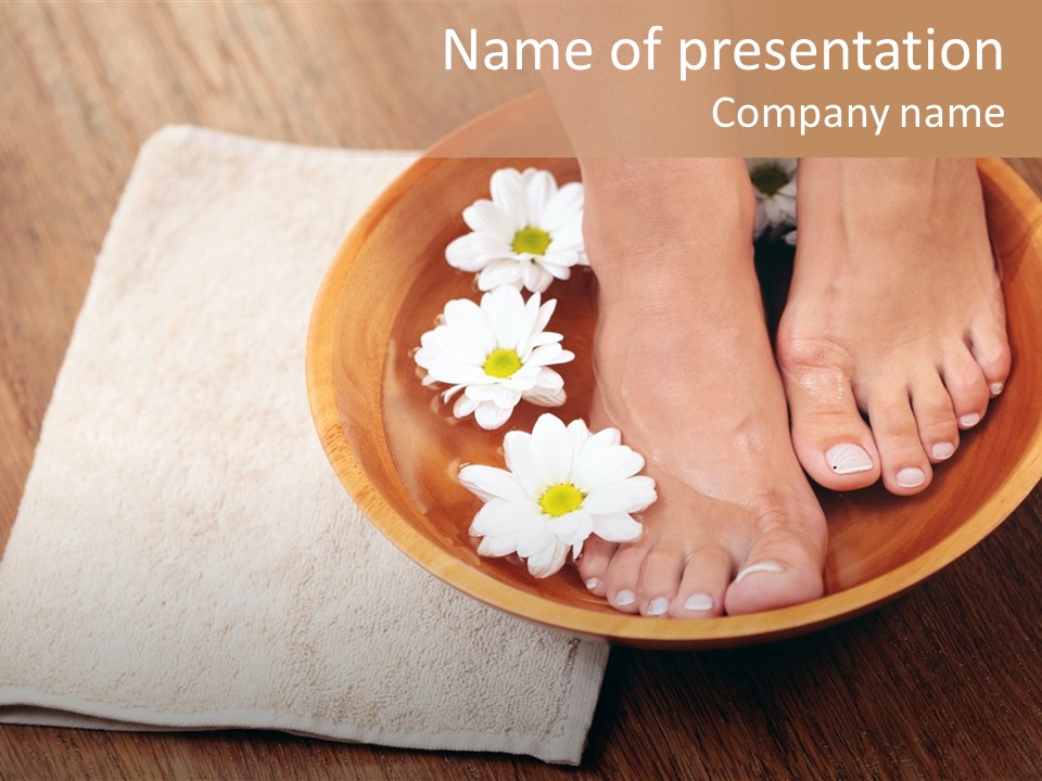 Relaxing Bath For Feet - Beauty Treatment PowerPoint Template