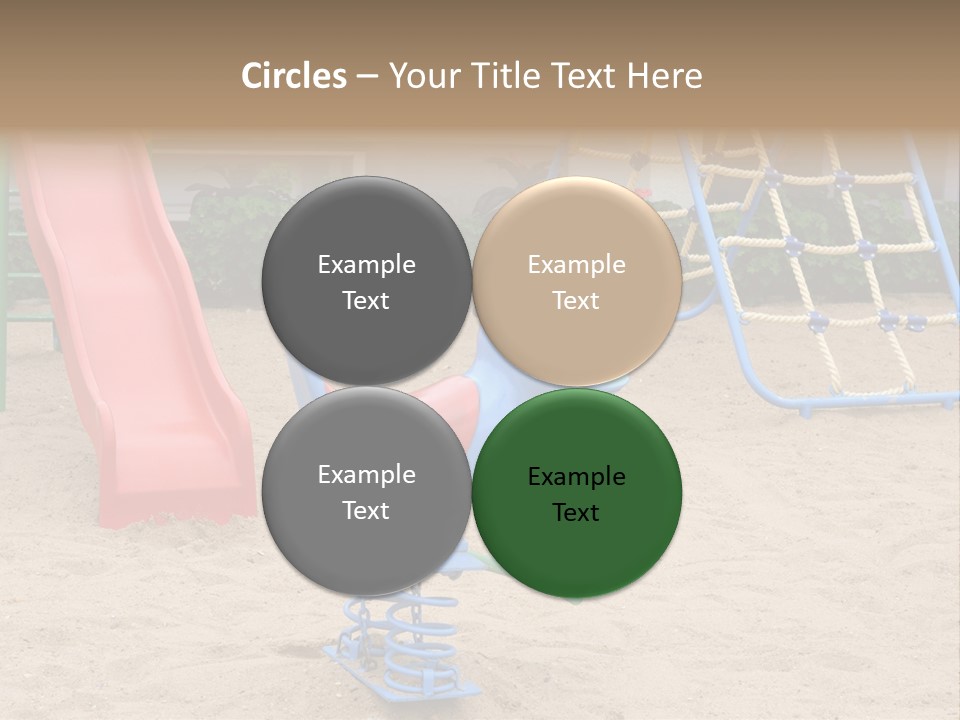 A Playground With A Slide And A Slide In The Sand PowerPoint Template