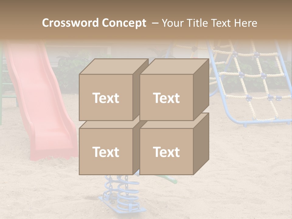 A Playground With A Slide And A Slide In The Sand PowerPoint Template