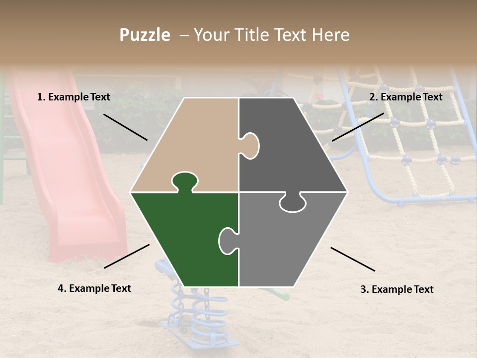 A Playground With A Slide And A Slide In The Sand PowerPoint Template