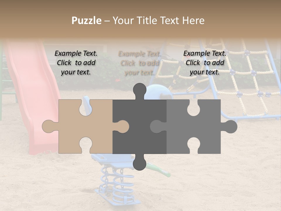 A Playground With A Slide And A Slide In The Sand PowerPoint Template