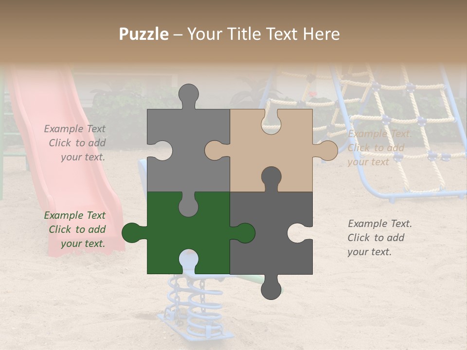 A Playground With A Slide And A Slide In The Sand PowerPoint Template