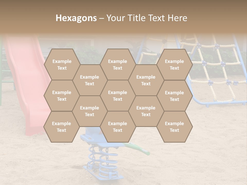 A Playground With A Slide And A Slide In The Sand PowerPoint Template