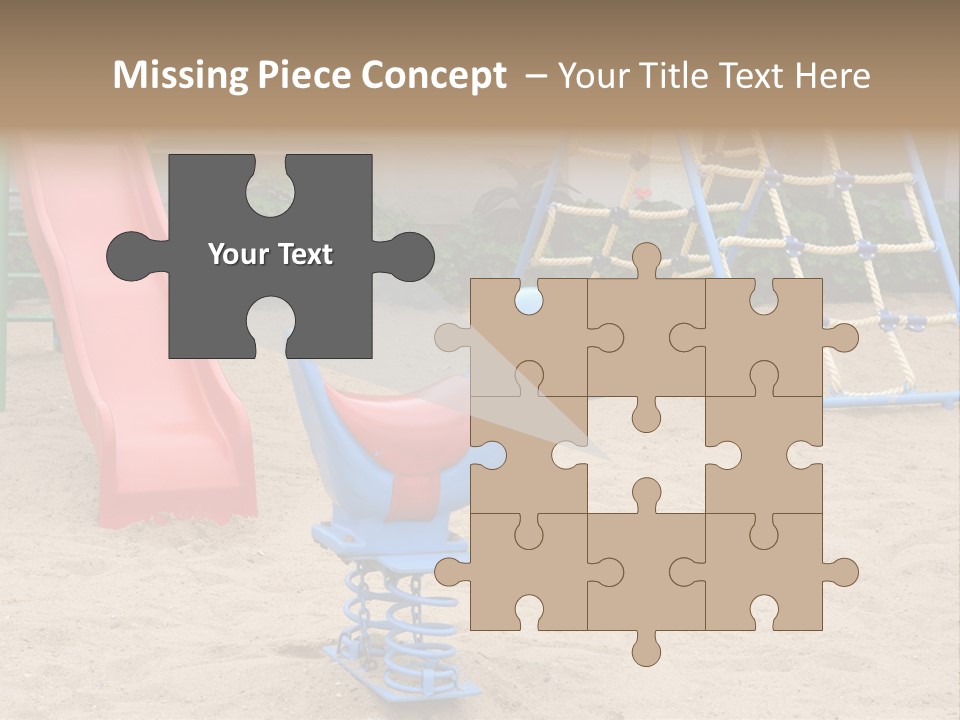 A Playground With A Slide And A Slide In The Sand PowerPoint Template