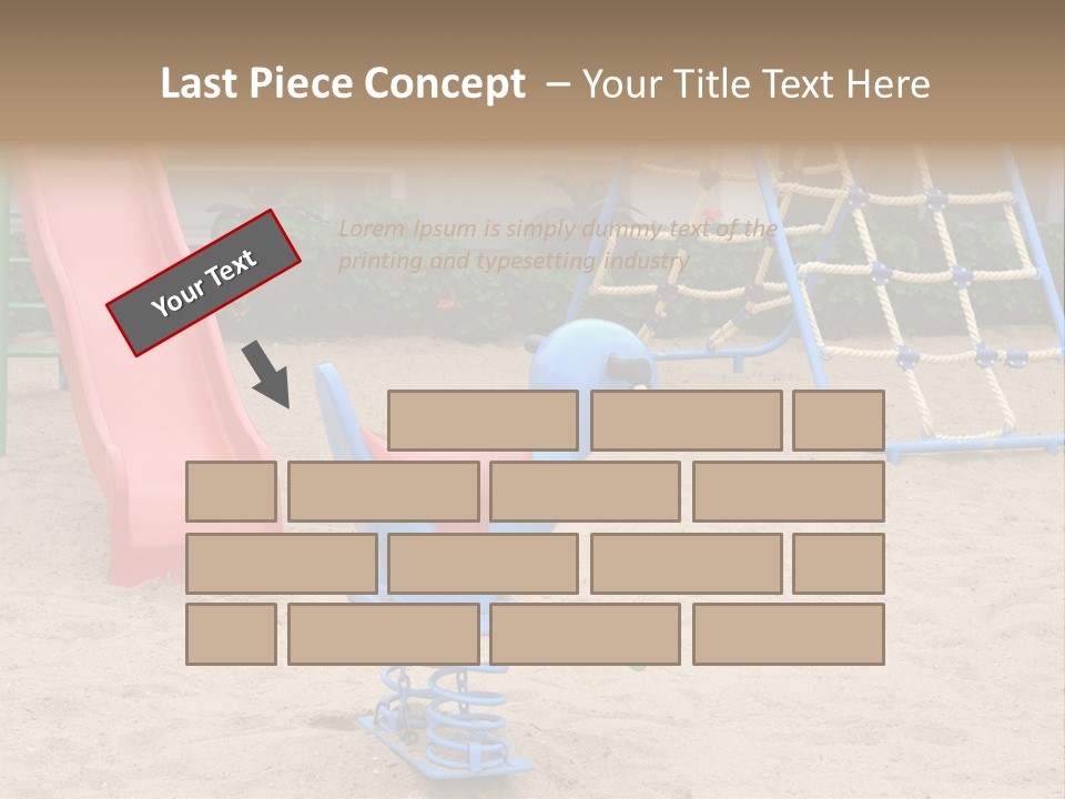 A Playground With A Slide And A Slide In The Sand PowerPoint Template