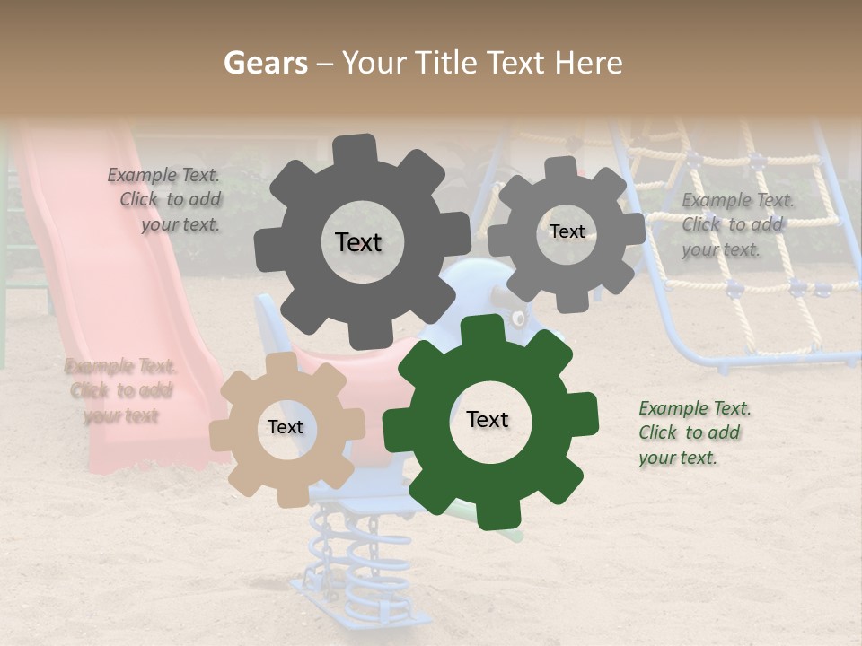 A Playground With A Slide And A Slide In The Sand PowerPoint Template