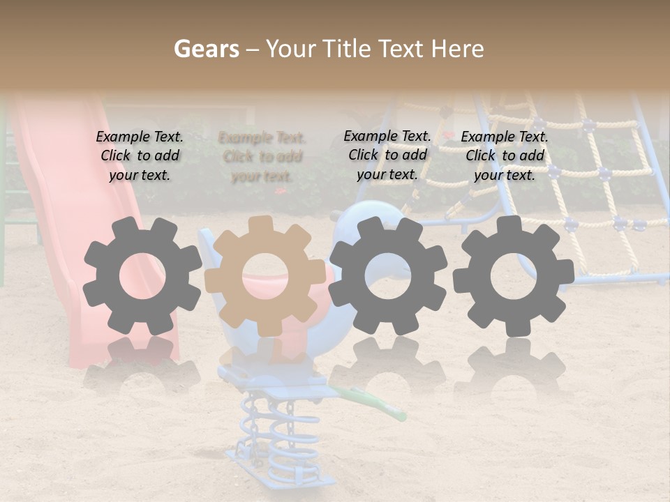 A Playground With A Slide And A Slide In The Sand PowerPoint Template