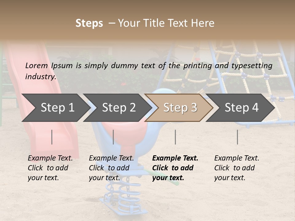 A Playground With A Slide And A Slide In The Sand PowerPoint Template