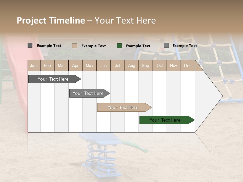 A Playground With A Slide And A Slide In The Sand PowerPoint Template