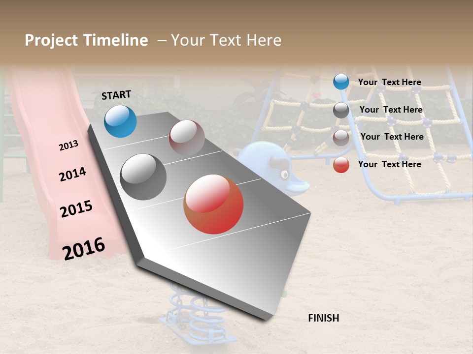 A Playground With A Slide And A Slide In The Sand PowerPoint Template