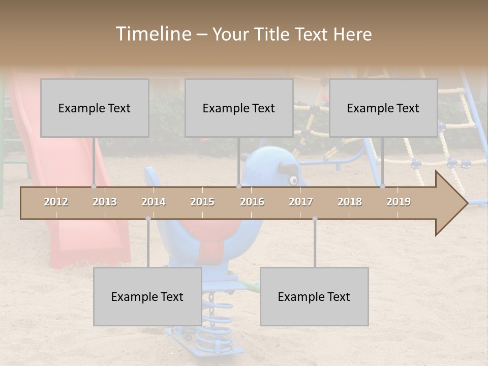A Playground With A Slide And A Slide In The Sand PowerPoint Template