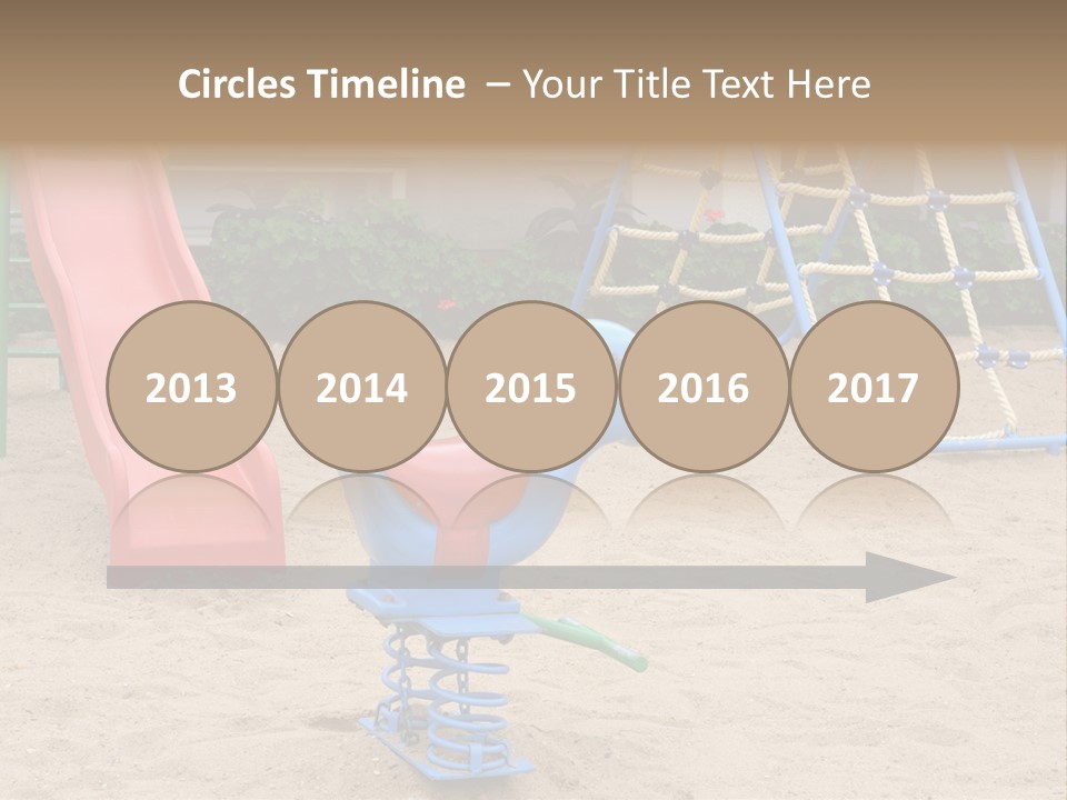 A Playground With A Slide And A Slide In The Sand PowerPoint Template
