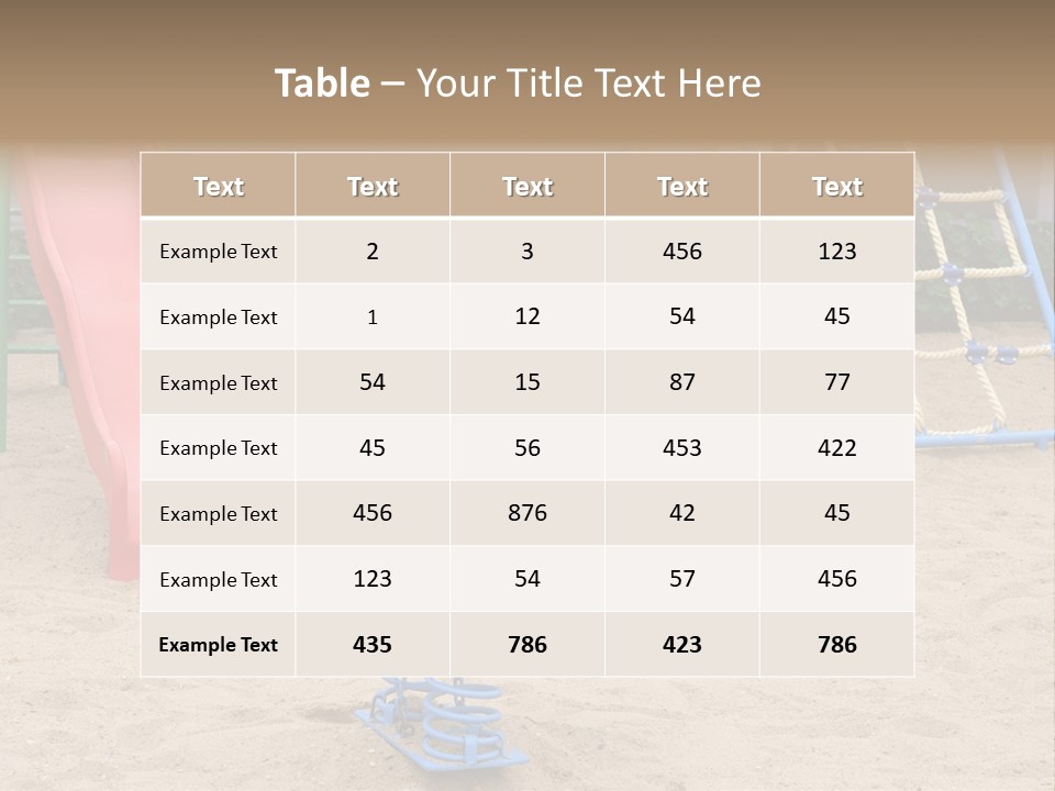 A Playground With A Slide And A Slide In The Sand PowerPoint Template