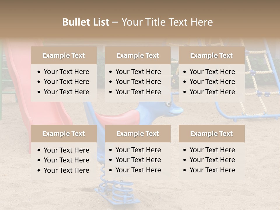 A Playground With A Slide And A Slide In The Sand PowerPoint Template