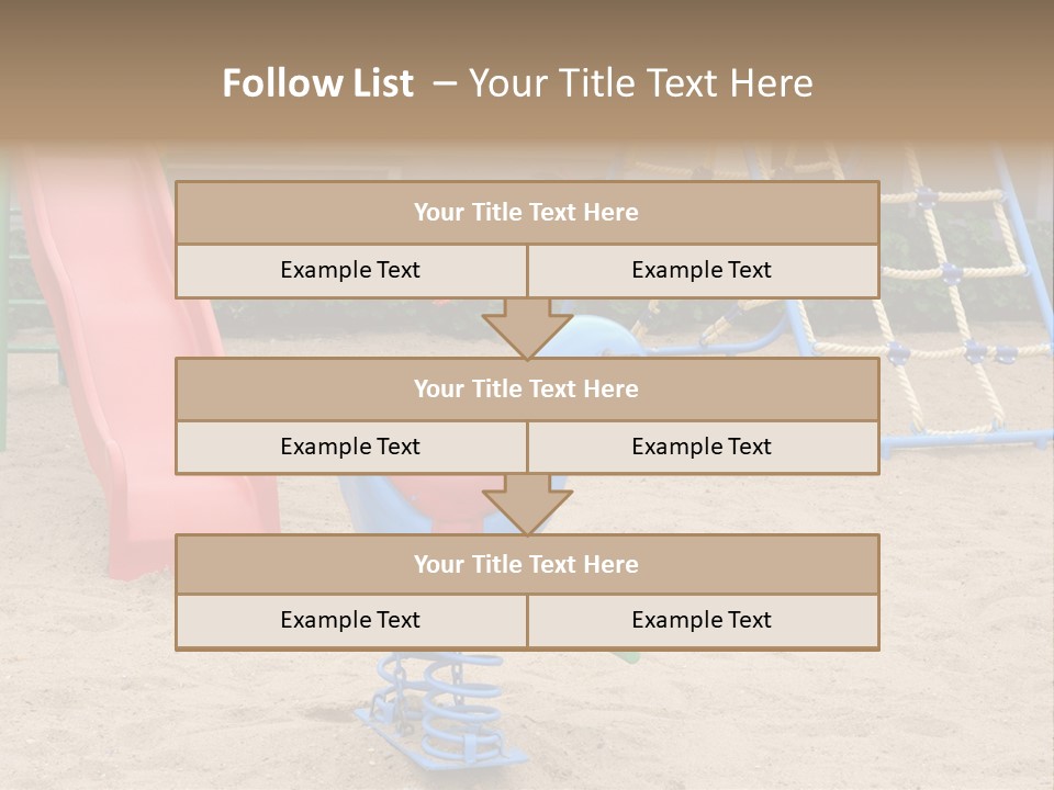 A Playground With A Slide And A Slide In The Sand PowerPoint Template