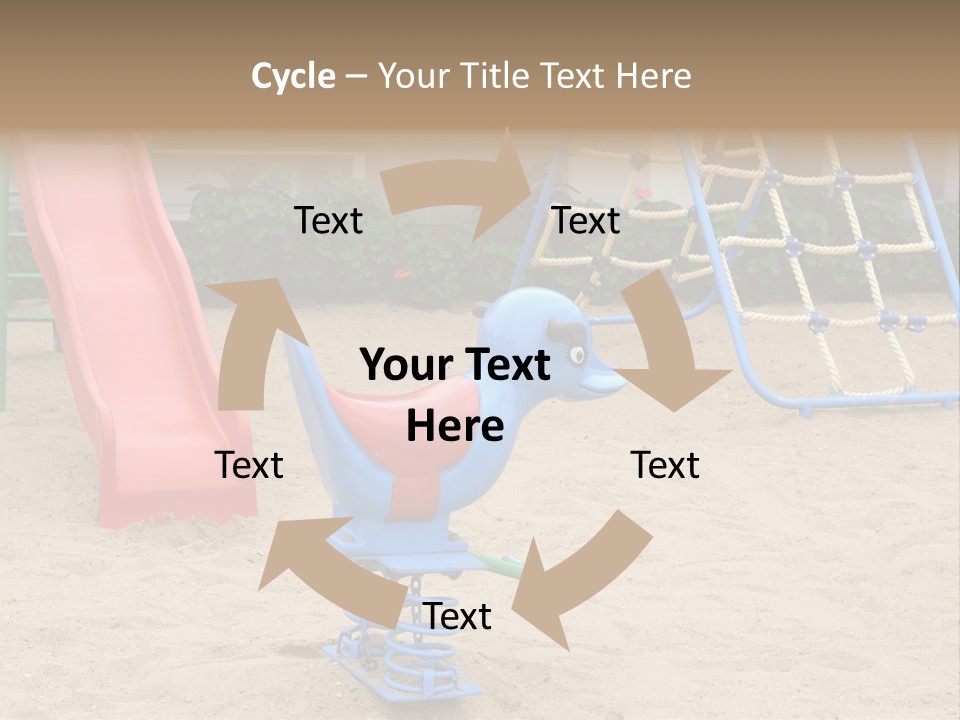 A Playground With A Slide And A Slide In The Sand PowerPoint Template