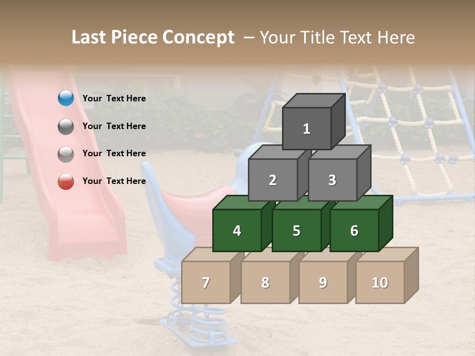 A Playground With A Slide And A Slide In The Sand PowerPoint Template