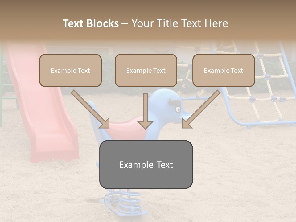 A Playground With A Slide And A Slide In The Sand PowerPoint Template