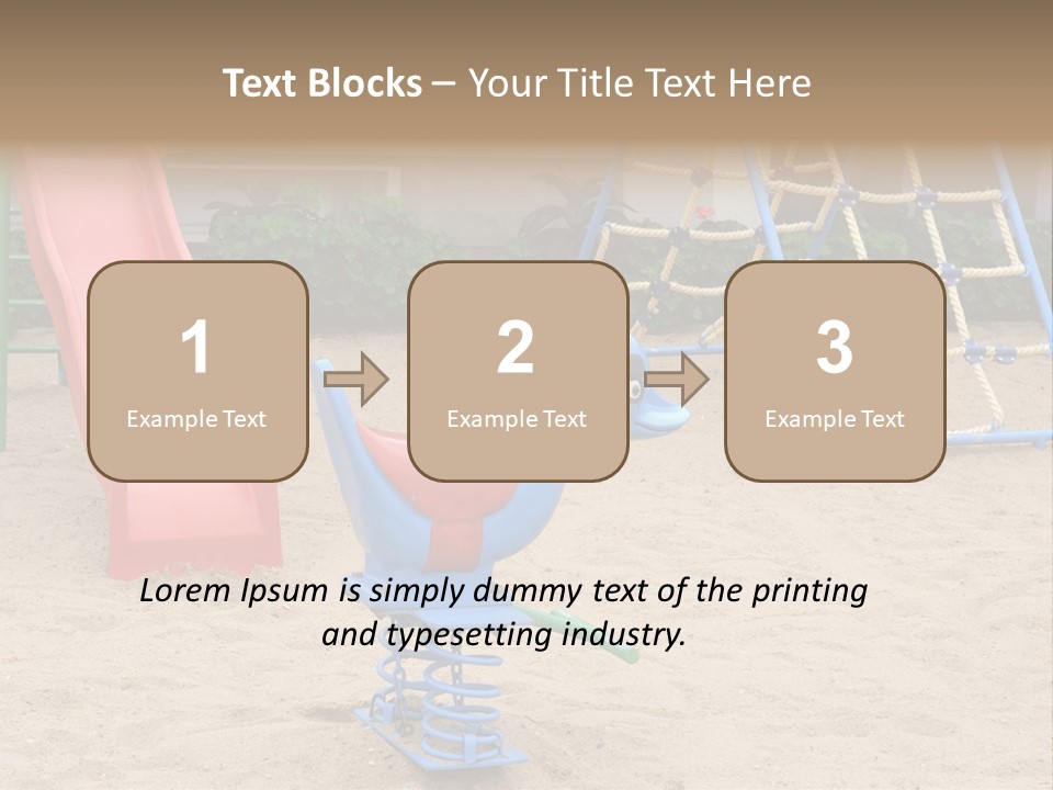 A Playground With A Slide And A Slide In The Sand PowerPoint Template