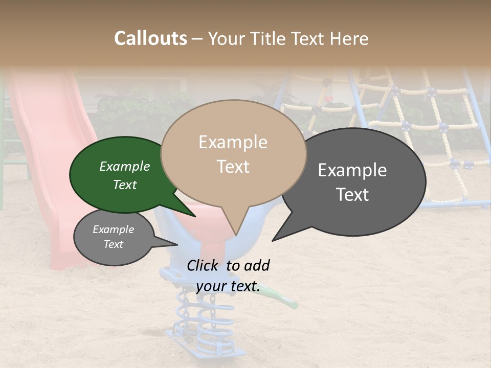 A Playground With A Slide And A Slide In The Sand PowerPoint Template