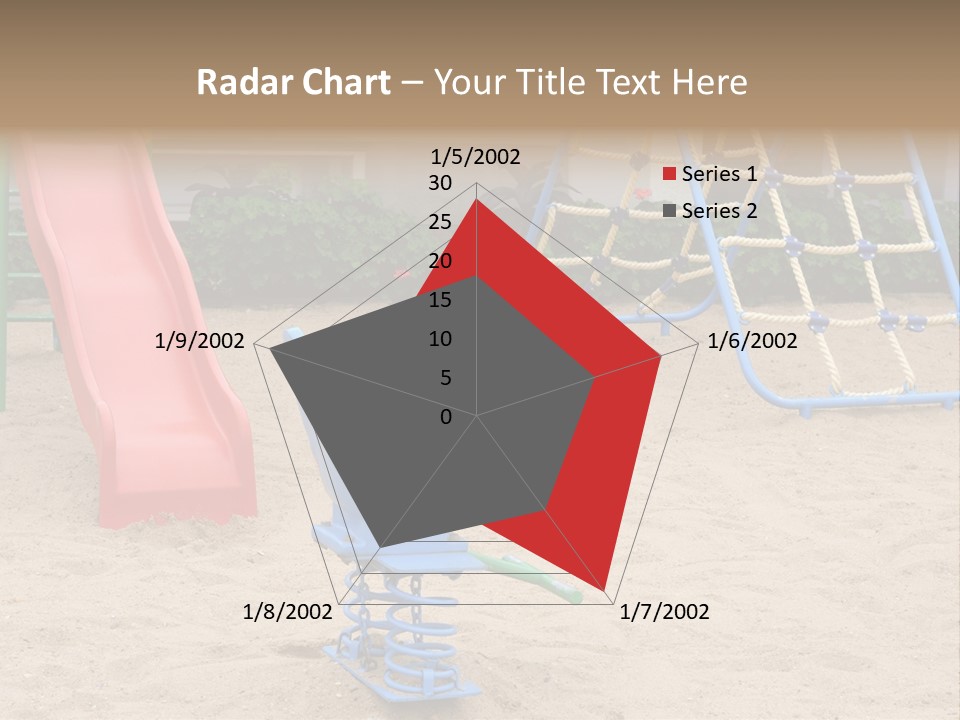 A Playground With A Slide And A Slide In The Sand PowerPoint Template