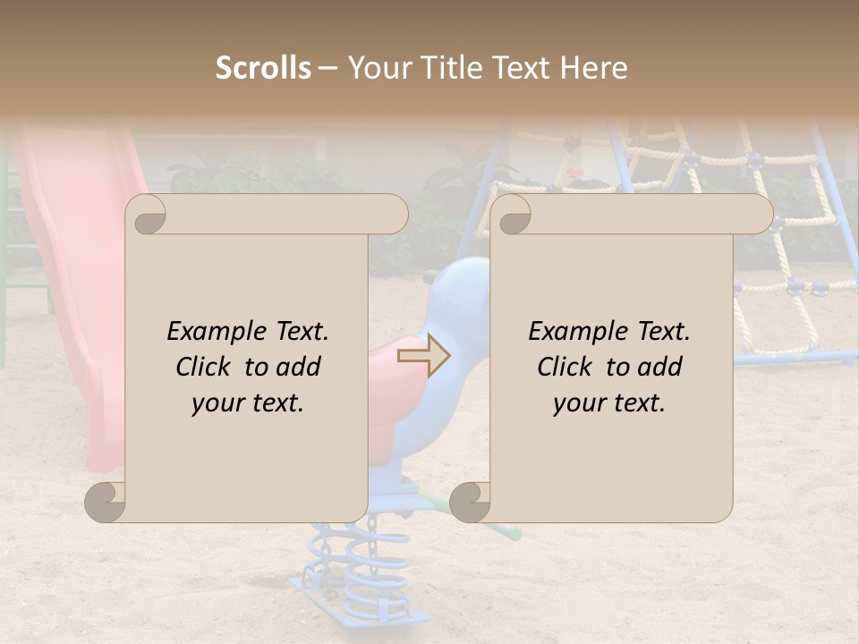 A Playground With A Slide And A Slide In The Sand PowerPoint Template
