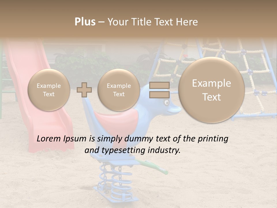A Playground With A Slide And A Slide In The Sand PowerPoint Template