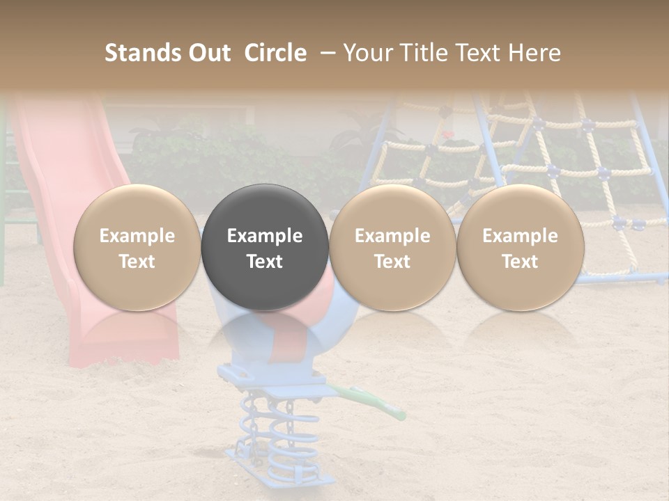A Playground With A Slide And A Slide In The Sand PowerPoint Template