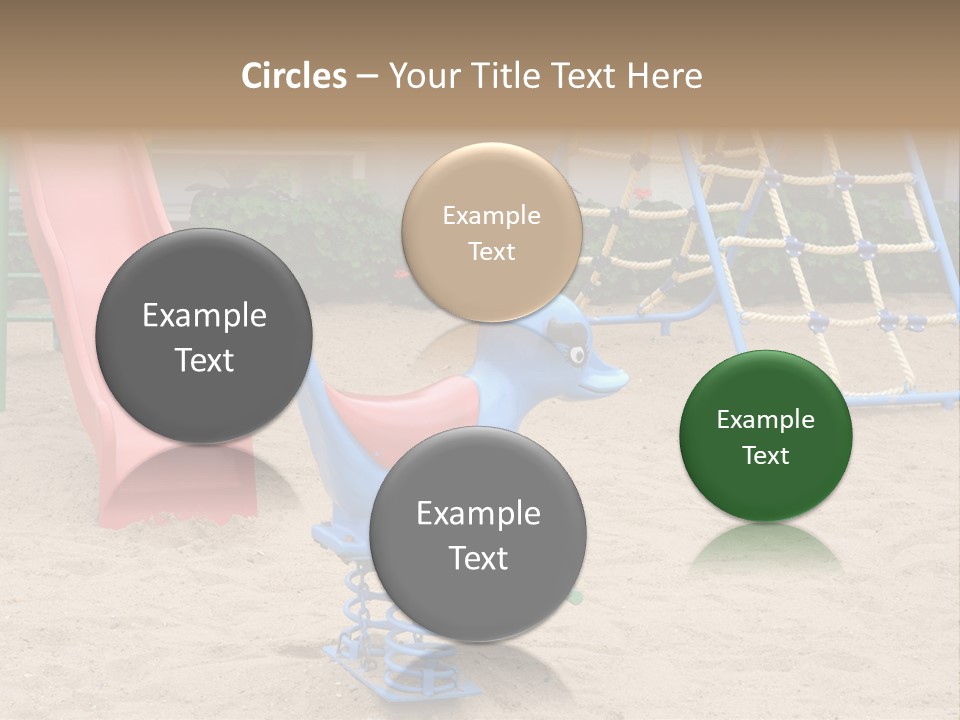 A Playground With A Slide And A Slide In The Sand PowerPoint Template