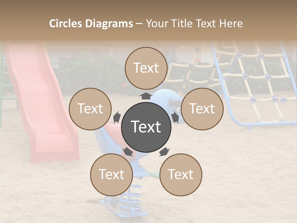 A Playground With A Slide And A Slide In The Sand PowerPoint Template