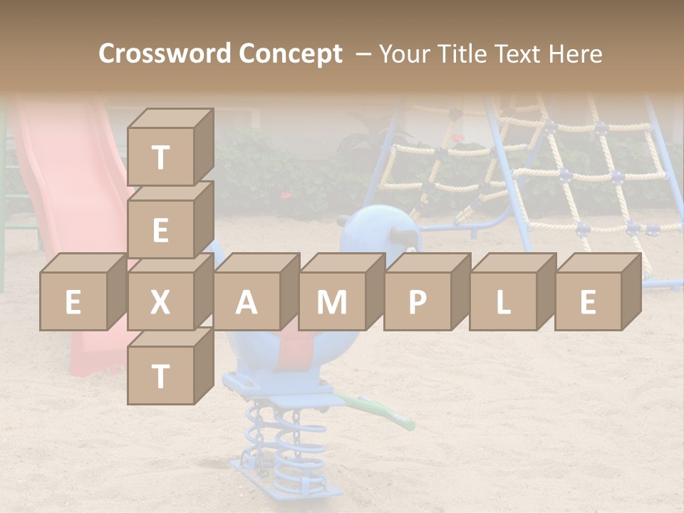 A Playground With A Slide And A Slide In The Sand PowerPoint Template