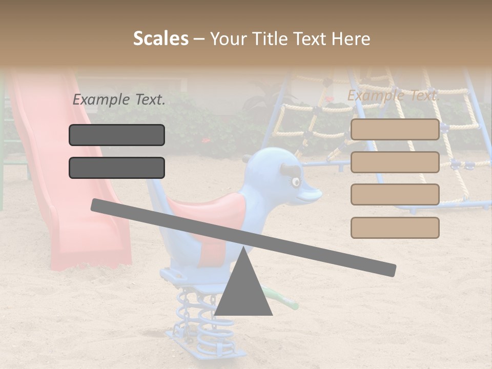 A Playground With A Slide And A Slide In The Sand PowerPoint Template