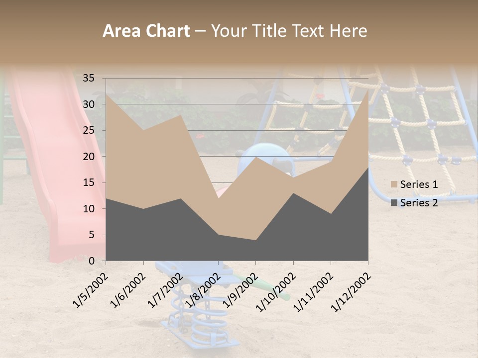 A Playground With A Slide And A Slide In The Sand PowerPoint Template