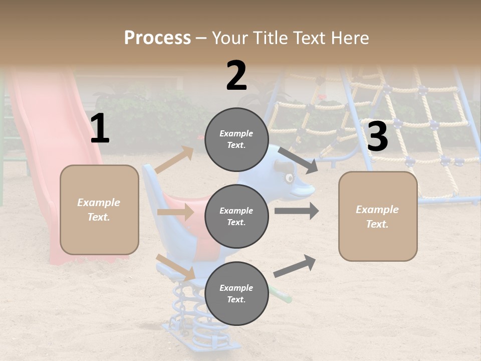 A Playground With A Slide And A Slide In The Sand PowerPoint Template