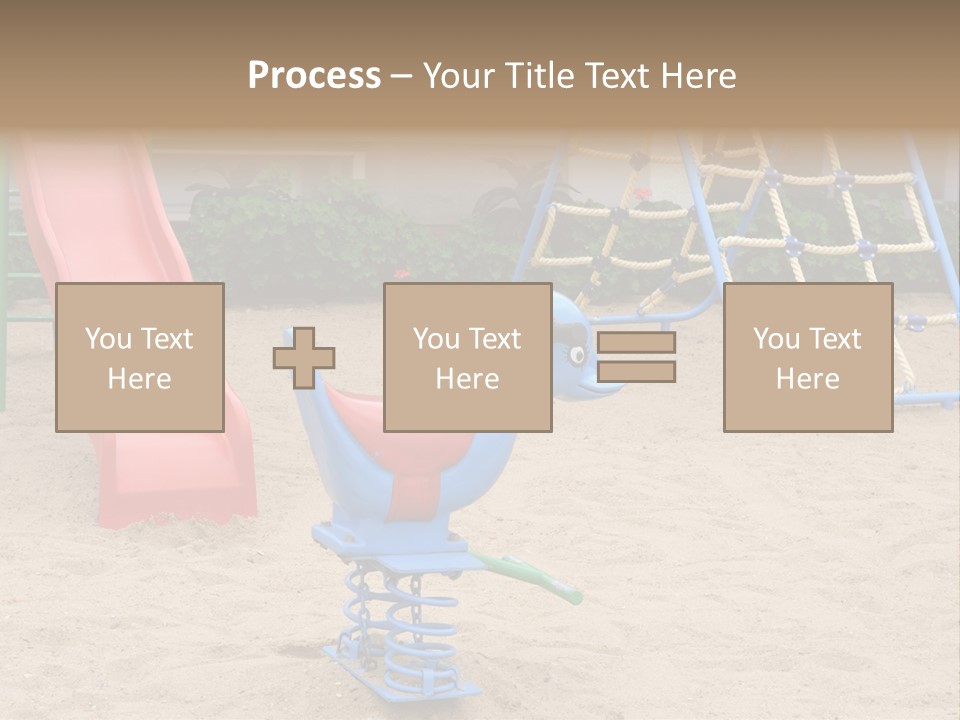 A Playground With A Slide And A Slide In The Sand PowerPoint Template
